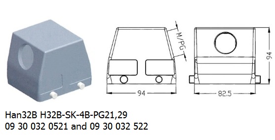 Han 32B H32B-SK-4B-PG29&36 09 30 032 0521(PG29) and 09 30 032 0522(PG36) hood top entry OUKERUI Harting-Heavy duty connector.jpg